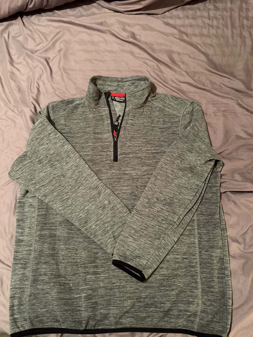 Avalanche Outdoor Supply Co. Men's Grey Heathered Quarter-Zip Pullover, Size Lar